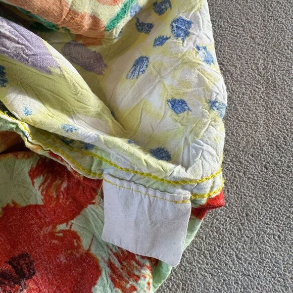 Jams World Button Up Top Multi Color Floral Short Sleeve Blouse size M - Picture 15 of 16